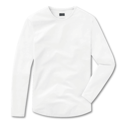 Classic LS Tee | Curve Hem | White