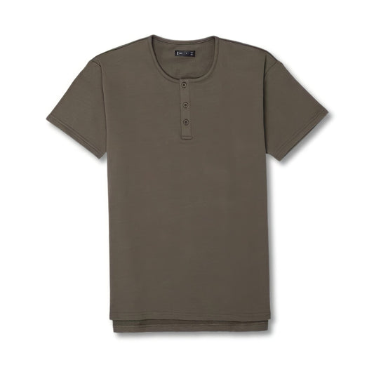 Signature Henley | Split Hem | Army Green