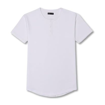 Signature Henley | Curve Hem | Pure White