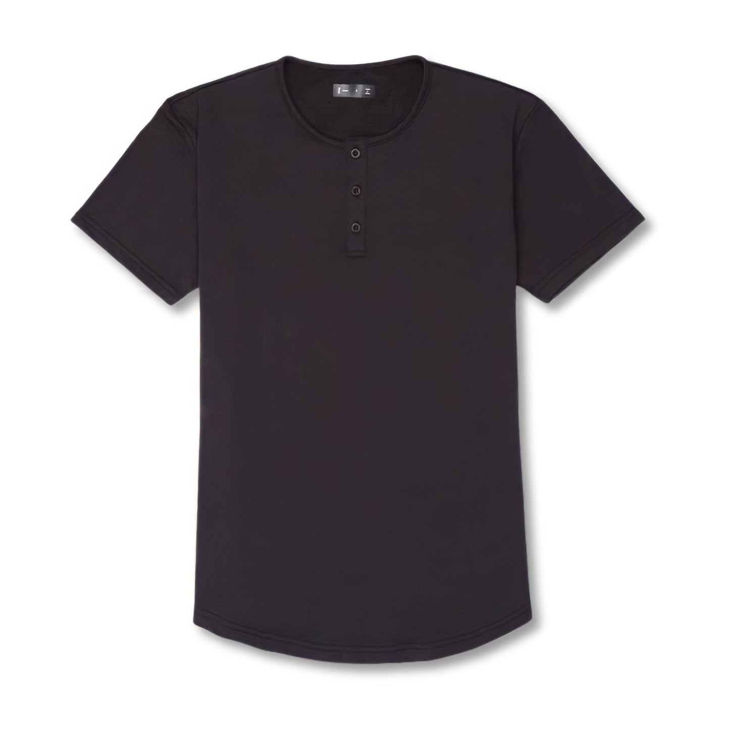 Signature Henley | Curve Hem | Black