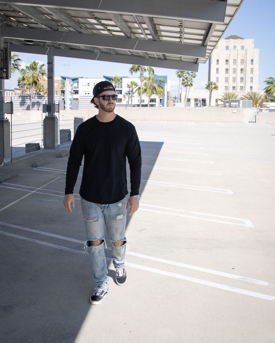 Classic LS Tee | Curve Hem | Black